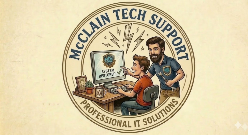 McClain Tech Support badge logo